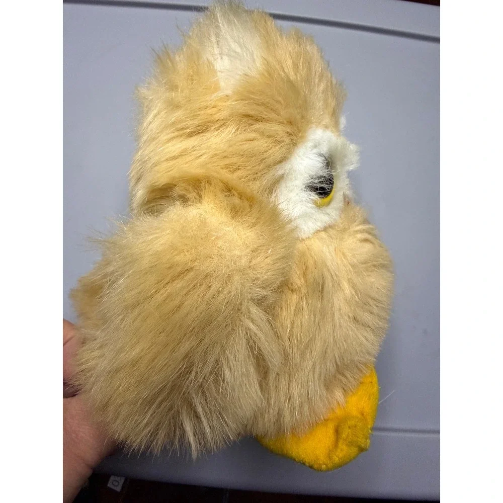Vintage Russ Berrie Oogli Owl Plush Tan Fuzzy Bird Stuffed Animal 487 Korea